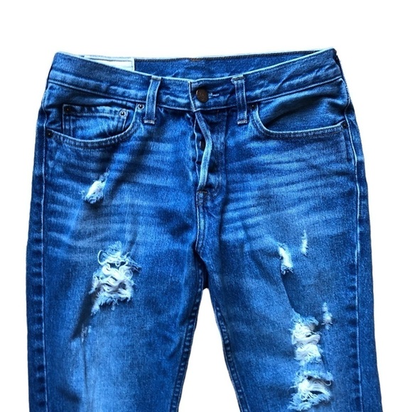 Hollister Slim Straight Distressed 100% Cotton Button-Fly Jean Med Wash 32x32 - Picture 2 of 6